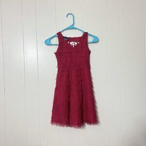 Biscotti Girls Red Bling Tulle Ruffle Holiday Special Occasion Dress Size 8